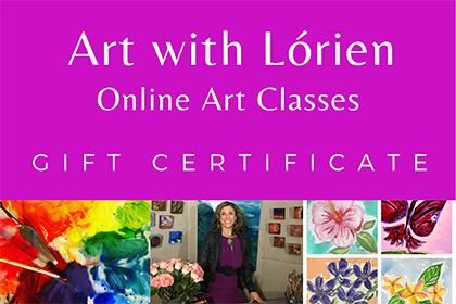 image of gift certificate for Art with Lorien